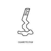 Zigarette Stummel Konzept Linie Symbol. einfach Element Illustration. Zigarette Stummel Konzept Gliederung Symbol Design. vektor