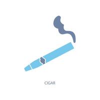 cigarr begrepp linje ikon. enkel element illustration. cigarr begrepp översikt symbol design. vektor