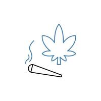 Cannabis Symbole Satz. einstellen von editierbar Schlaganfall icons.set von Cannabis vektor