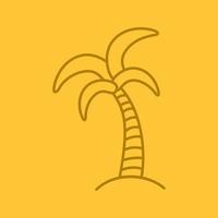 Lineares Farbsymbol der Palme. tropische Insel. Kokosnussbaum. dünne Linienkontursymbole auf farbigem Hintergrund. Vektor-Illustration vektor