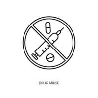 läkemedel missbruk begrepp linje ikon. enkel element illustration. läkemedel missbruk begrepp översikt symbol design. vektor