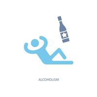 Alkoholismus Konzept Linie Symbol. einfach Element Illustration. Alkoholismus Konzept Gliederung Symbol Design. vektor