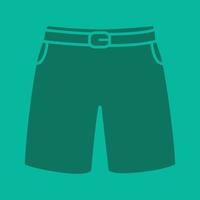 badbyxor glyf färgikon. siluett symbol. sportshorts. negativt utrymme. vektor isolerade illustration