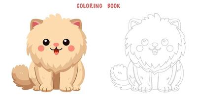 Färbung Buch von Weiß Katze vektor