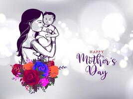 glücklich Mutter Tag Feier Hintergrund mit Blume Design vektor