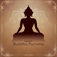 elegant glücklich Buddha Purnima indisch Festival Hintergrund vektor