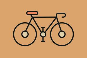 Single Silhouette Fahrrad Symbol isoliert auf Gelb Farbe Hintergrund. Illustration im eben Stil zum Netz Design, Banner, Flyer, Einladung, Karte. vektor