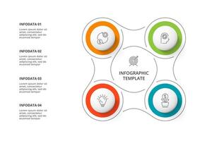 kreativ Konzept zum Infografik mit 4 Schritte, Optionen, Teile oder Prozesse. Geschäft Daten Visualisierung. vektor