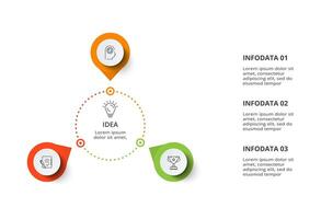 kreativ Konzept zum Infografik mit 3 Schritte, Optionen, Teile oder Prozesse. Geschäft Daten Visualisierung. vektor