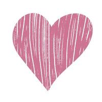 hjärta form teckning illustration i platt stil. rosa härlig hjärta, ikon isolerat på vit bakgrund. design mall, kort, baner. vektor