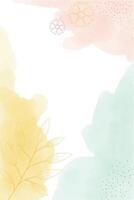Aquarell Licht Frühling abstrakt Vertikale Hintergrund, Digital malen. Hand gemalt abstrakt Aquarell Hintergrund mit Blumen und Blätter, Illustration vektor
