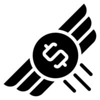 fliegend Geld Glyphe Symbol vektor