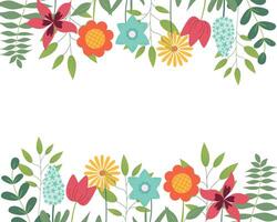 hand skissat bakgrund, illustration. gränser med löv och blommor för hälsning kort, inbjudan mall. retro, årgång text baner, affisch, bakgrund. vektor