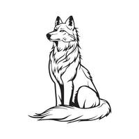Sitzung Wolf Lager Design. Illustration von ein Wolf auf Weiß Hintergrund vektor