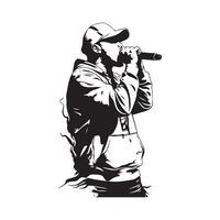 Illustration von ein Rapper isoliert auf Weiß vektor