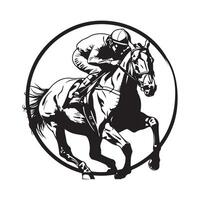 häst tävlings logotyp design konst, ikoner, och grafik isolerat på vit vektor