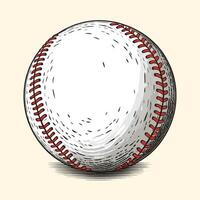 ein Jahrgang Baseball graviert weicher Ball vektor