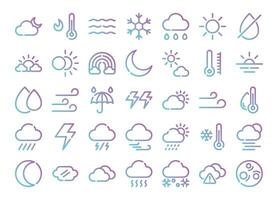 väder lutning översikt ikoner uppsättning. de samling inkluderar i företag, ui ux, social media och hemsida. vektor