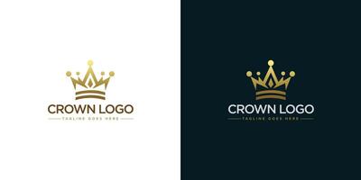 guld krona logotyp illustration med minimalistisk design stil vektor