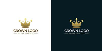 Gold Krone Logo Illustration mit minimalistisch Design Stil vektor