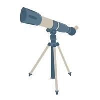 modern tragbar drei mit Beinen Teleskope isoliert Astronom Ausrüstung Karikatur Symbol. optisch Gerät zu erkunden, entdecken Galaxis, Kosmos, Raum. Teleskop auf Stativ Stand, lehrreich Werkzeug vektor