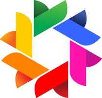 abstrakt färgrik hexagonal logotyp design vektor