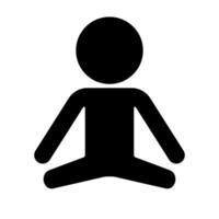 Silhouette Symbol von ein meditieren Person. Konzentration. vektor