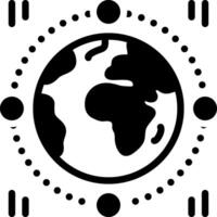 fast svart ikon för global vektor