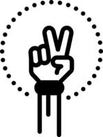 fast svart ikon för gest vektor