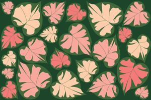 botaniska sömlös mönster med exotisk löv vektor