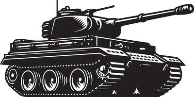 Krieg Panzer Silhouette. Krieg Panzer Logo isoliert auf Weiß Hintergrund vektor