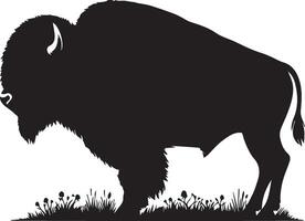 Bison Silhouette isoliert auf Weiß Hintergrund. Kuh Logo vektor