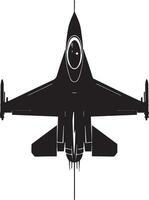 Kämpfer Flugzeug Silhouette isoliert auf Weiß Hintergrund. Kämpfer Flugzeug Logo vektor