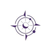 himmlisch Mond und Kompass Logo vektor