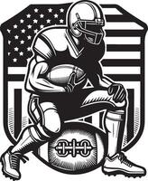 amerikan fotboll silhuett isolerat på vit bakgrund. amerikan fotboll logotyp. vektor