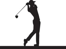 Golf Spieler Silhouette auf Weiß Hintergrund. vektor