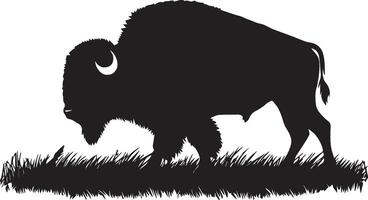 Bison Silhouette isoliert auf Weiß Hintergrund. Kuh Logo vektor