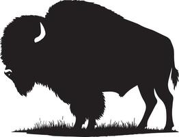 Bison Silhouette isoliert auf Weiß Hintergrund. Kuh Logo vektor