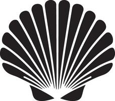 Perle Schale Silhouette auf Weiß Hintergrund. Perle Schale Logo vektor