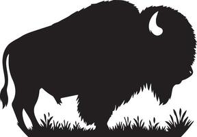 Bison Silhouette isoliert auf Weiß Hintergrund. Kuh Logo vektor