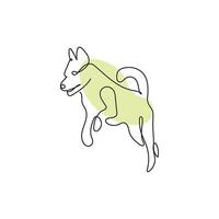 ett linje teckning av isolerat objekt - hund vektor