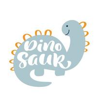 Dino Baby süßer Druck. Junge Schriftzug Slogan Dinosaurier. coole Illustration für Kinderzimmer-T-Shirt, Kinderbekleidung, Einladung. einfaches skandinavisches Kinderdesign vektor