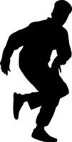 Silhouette von ein Person Tanzen auf Weiß Hintergrund vektor