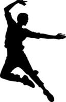 Silhouette von ein Person Tanzen auf Weiß Hintergrund vektor