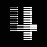 4 Nummer Linien Logo Symbol Illustration vektor