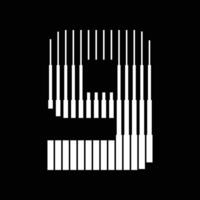 9 Nummer Linien Logo Symbol Illustration vektor