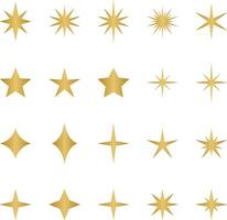 guld stjärna element, platt klämma konst illustration dekorativ betyg starburst form samverkan vektor