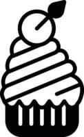 ein Cupcake mit ein Kirsche auf oben vektor