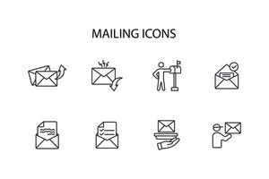 Mailing Symbol festgelegt..editierbar Hub.linear Stil Zeichen zum verwenden Netz Design, Logo, Symbol Illustration. vektor