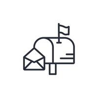Mail Box Symbol. .bearbeitbar Hub.linear Stil Zeichen zum verwenden Netz Design, Logo, Symbol Illustration. vektor